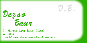 dezso baur business card