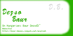 dezso baur business card